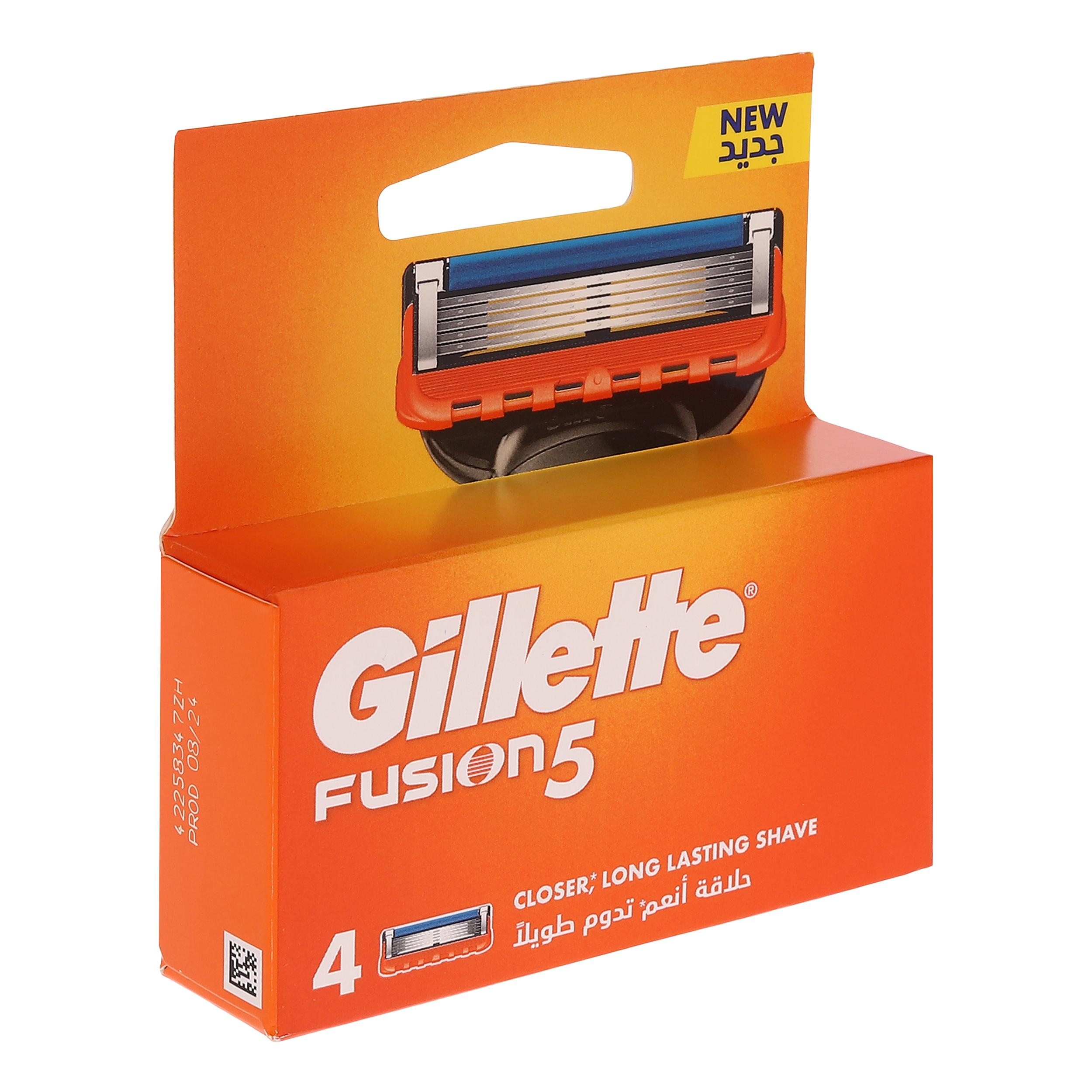 تیغ یدک ژیلت مدل Fusion 5 کد KGH بسته 4 عددی