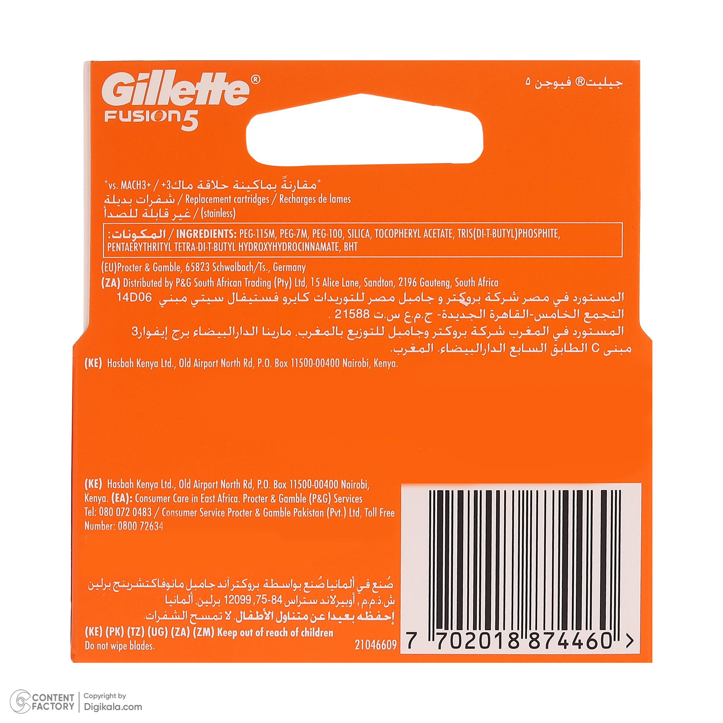 تیغ یدک ژیلت مدل Fusion 5 کد KGH بسته 4 عددی