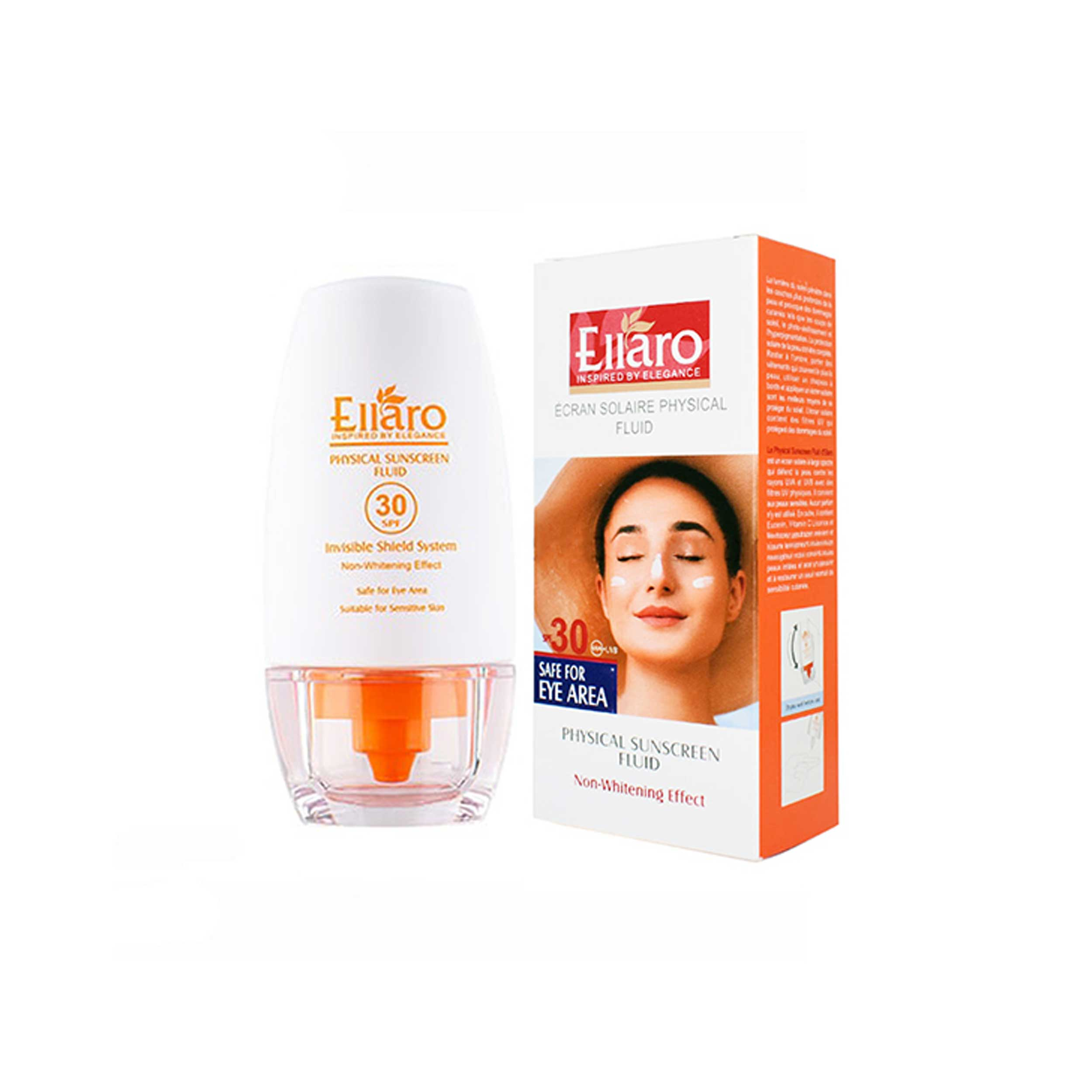 فلوئید ضد آفتاب بی رنگ الارو SPF30 مدل Non-Whitening مناسب پوست های حساس تحت لیسانس حجم 50 میلی لیتر