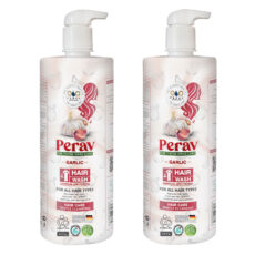 شامپو مو پراو مدل سیر مناسب انواع مو وزن 1000 گرم مجموعه دو عددی