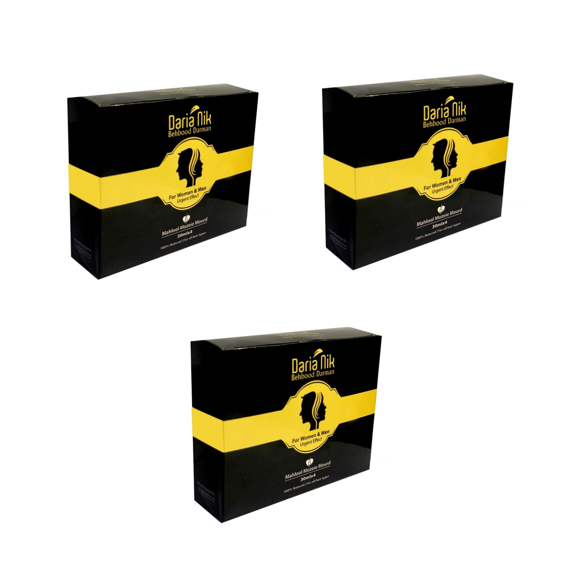 محلول ضدریزش و رفع سفیدی مو و ابرو بهبود درمان داریا نیک مدل Mourd حجم 30 میلی لیتر مجموعه 3 عددی