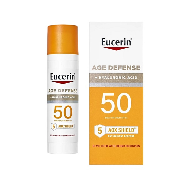 لوسیون ضد آفتاب بدون رنگ اوسرین SPF 50 مدل Age Defense ‌مناسب انواع پوست‌ حجم 75 میلی‌لیتر