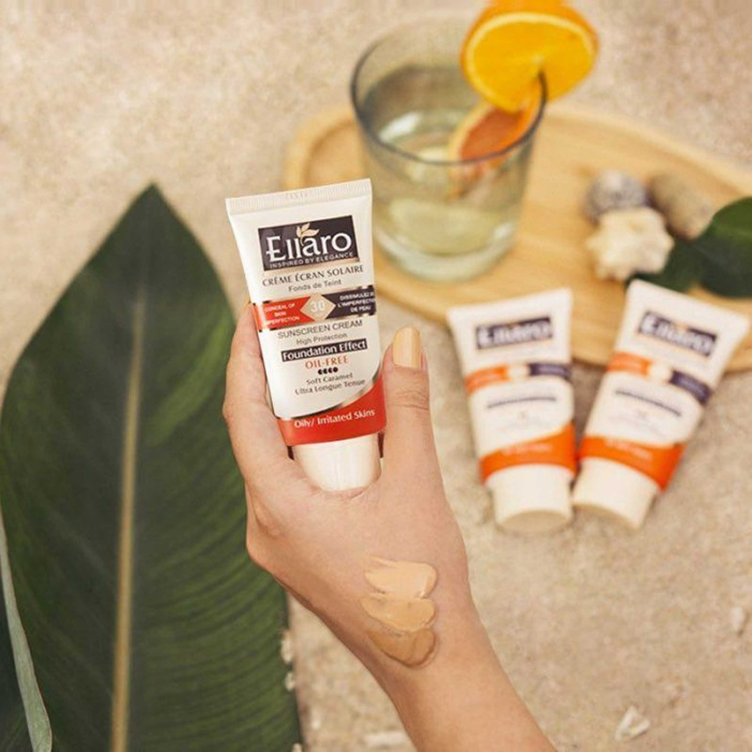 کرم ضد آفتاب رنگی الارو سری Foundation Effect SPF30 مدل High Protection مناسب پوست های چرب تحت لیسانس حجم 40 میلی‌لیتر