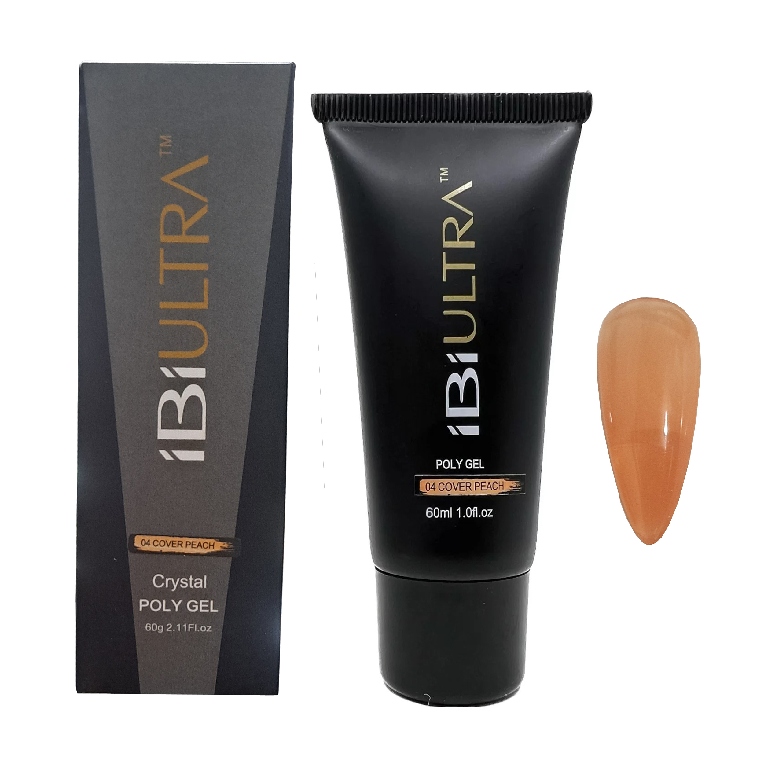 پلی ژل کاشت ناخن آی بی آی الترا مدل 04  حجم 60 میلی لیتر رنگ هلویی