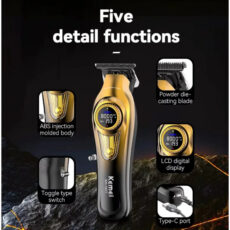 ماشین اصلاح موی سر و صورت شارژی کیمی مدل km-8557 مجموعه 3 عددی