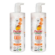 شامپو مو پراو مدل شیر و عسل مناسب برای انواع مو وزن 1000 گرم مجموعه دو عددی