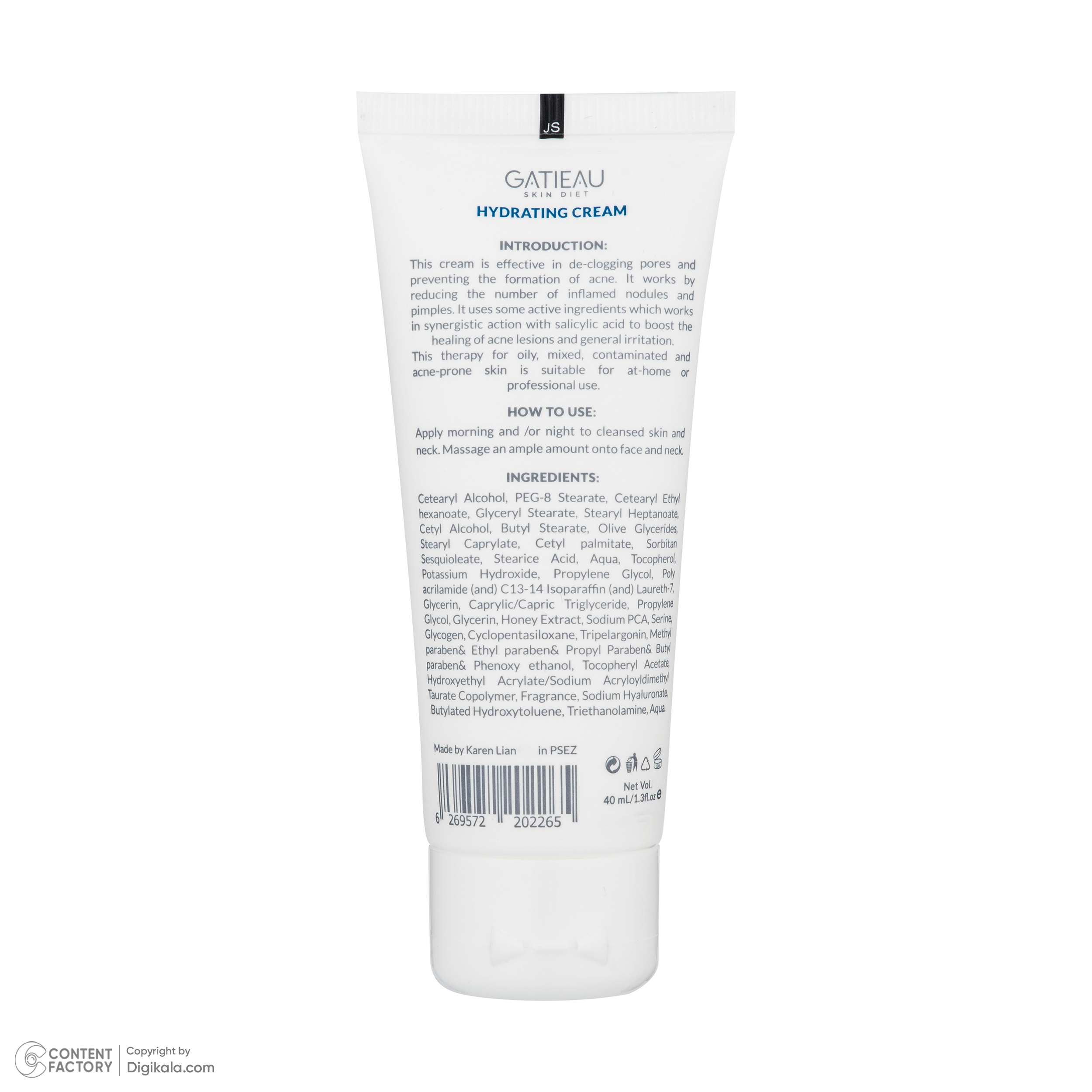 کرم مرطوب کننده گاتیو مدل هیدراتینگ مناسب پوست چرب حجم 40 میلی لیتر