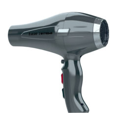 سشوار حرفه ای لیز مدل EXTREME، موتور AC با توان مصرفی 2400 وات، دارای قابلیت باد سرد، فناوری تولید یون، دارای حلقه آویختن، وزن 480 گرم، تنظیم حرارت 2 حالته، کنترل سرعت 2 حالته، 2 عدد سری متمرکزکننده