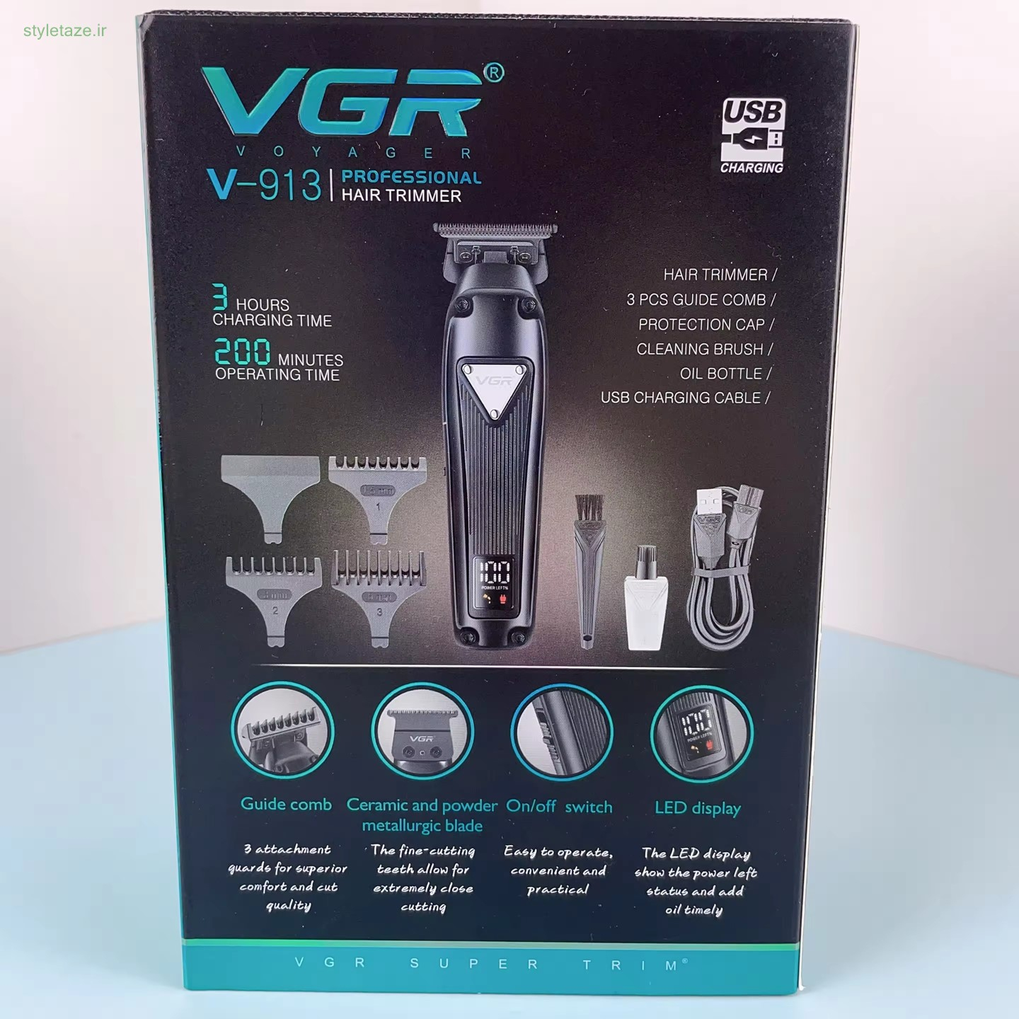 ماشین اصلاح موی سر و صورت وی جی ار مدل V-913