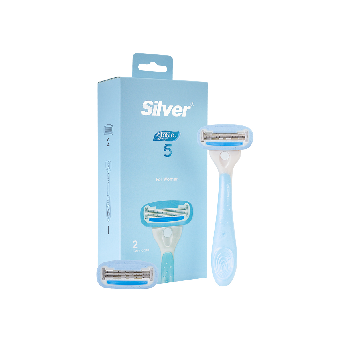 خود تراش زنانه سیلور مدل Gloria به همراه سری یدکی بسته 2 عددی