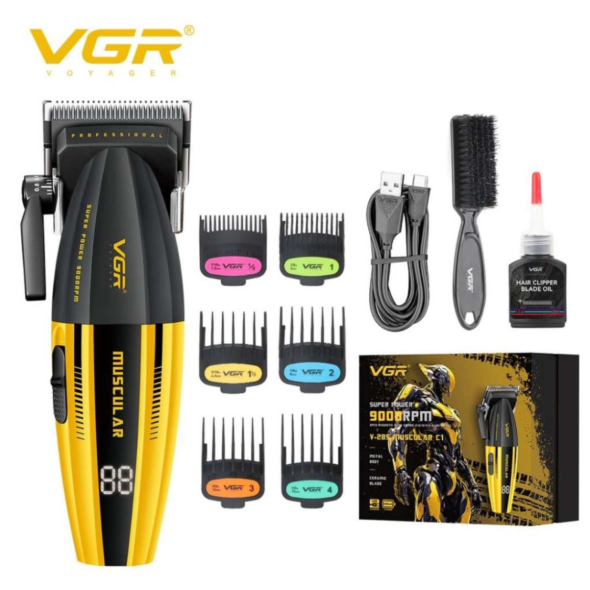 ماشین اصلاح موی سر و صورت شارژی وی جی ار مدل V-285