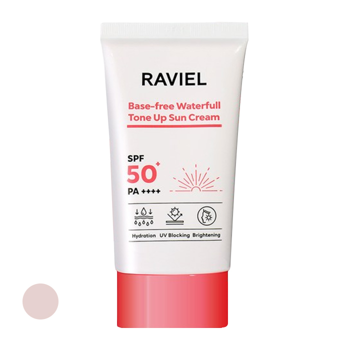 کرم ضد آفتاب رنگی راویل SPF 50 مدل Base Free Waterfull ‌مناسب انواع پوست حجم 50 میلی‌لیتر