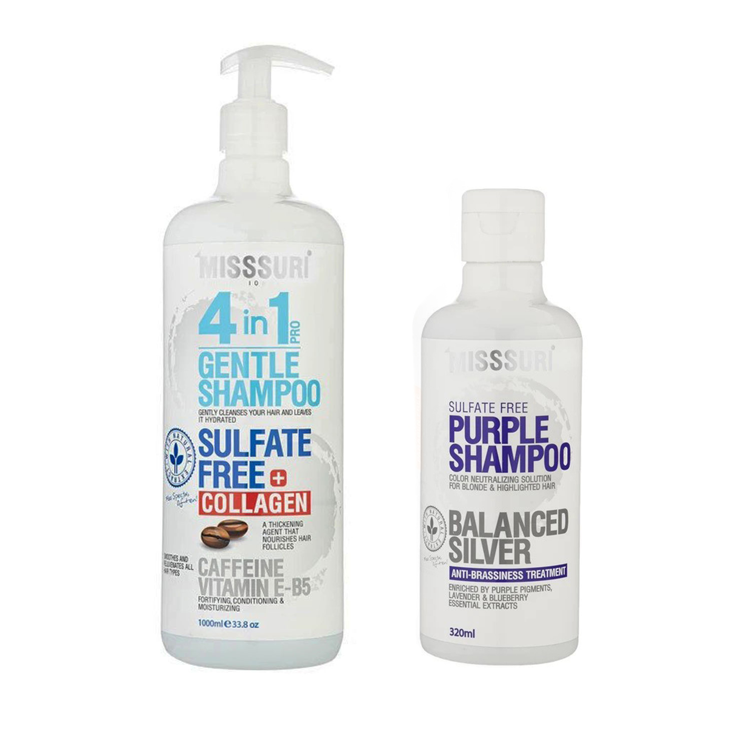 شامپو مو میسوری مدل 1 مناسب برای موهای خشک حجم 320 میلی لیتر به همراه شامپو تقویت کننده مو میسوری مدل collagen مناسب برای موهای معمولی حجم 1000 میلی لیتر