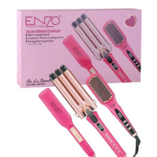 اتو و حالت دهنده ی مو انزو پروفیشینال مدل EN_3956B به همراه برس حرارتی و فرکننده