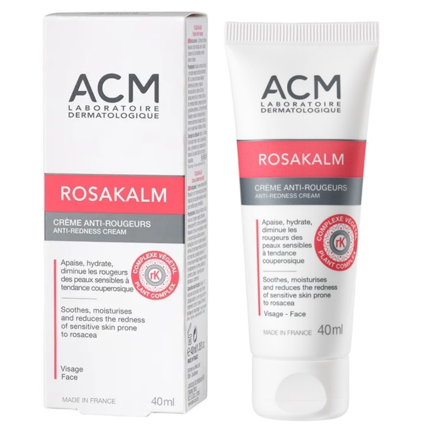 کرم ضد التهاب و ضد قرمزی صورت و گردن ای سی ام مدل Rosakalm مناسب برای پوست های حساس حجم 40 میلی لیتر
