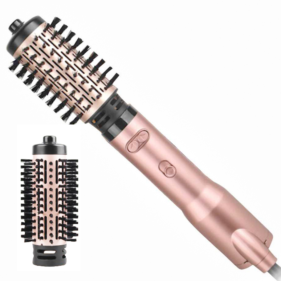 سشوار برسدار چرخشی حرفهای انزو مدل EN 741، موتور AC با توان مصرفی 1500 وات، دارای نرمکنندهی یونی، قابلیت تعویض سری، با حالت صافکننده و حجمدهنده، وزن 700 گرم، تنظیم حرارت 1 حالته و کنترل سرعت 1 حالته، به همراه 2 عدد سری برس ۴۲ و ۵۰ میلیمتری