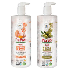 شامپو مو پراو مدل زیتون و تخم مرغ مناسب برای انواع مو وزن 1000 گرم بسته 2 عددی