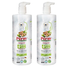 شامپو بدن پراو مدل پسته مناسب برای انواع پوست وزن 1000 گرم مجموعه دو عددی