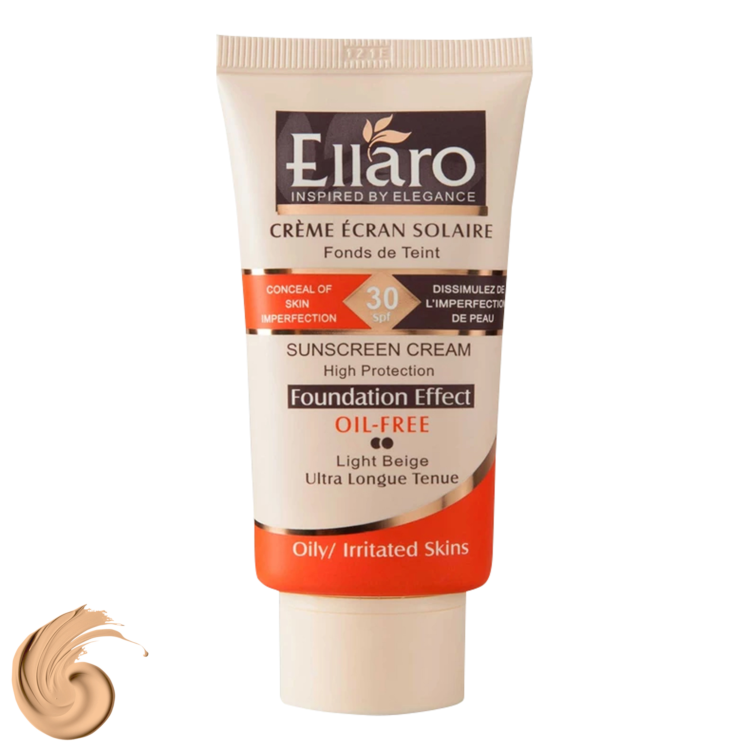 کرم ضد آفتاب رنگی الارو SPF30 مدل High Protection محافظ UVA ،UVB، ضد جوش و آکنه، ضد آب، ضد حساسیت، مناسب پوست چرب تحت لیسانس حجم 40 میلی‌لیتر