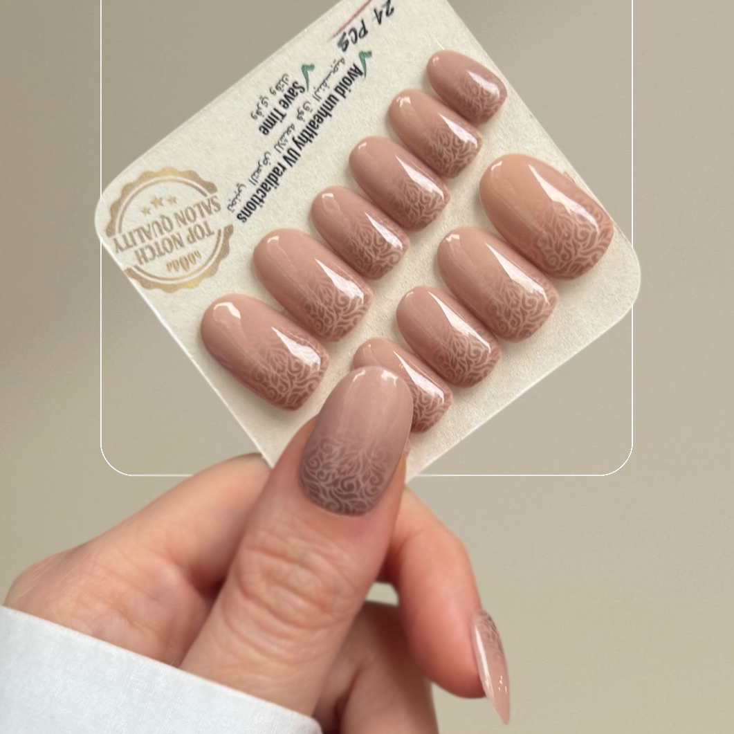 ناخن مصنوعی دست میراکل آرت مدل گرد کد R2400112 بسته 24 عددی