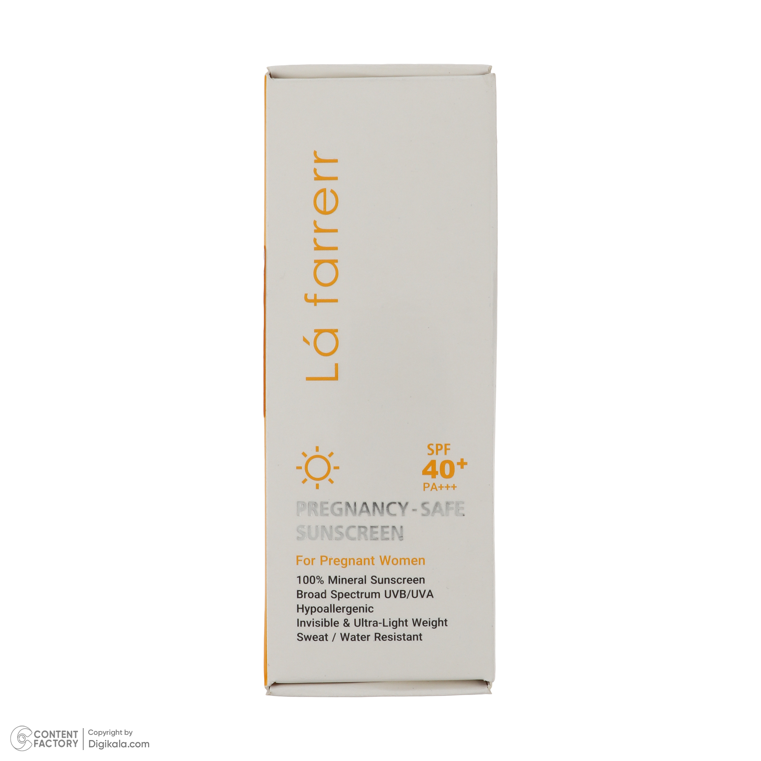 کرم ضد آفتاب بدون رنگ لافارر SPF 40 مدل PREGNANCY SAFE، حاوی محافظ UVA و UVB و PA+++ مناسب پوست بانوان باردار حجم 40 میلیلیتر