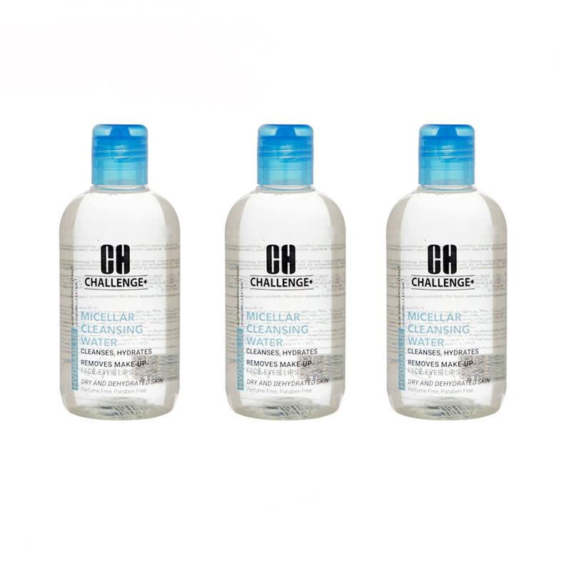 محلول پاک کننده آرایش چلنج مدل میسلار آبرسان حجم 250 میلی لیتر مجموعه 3 عددی