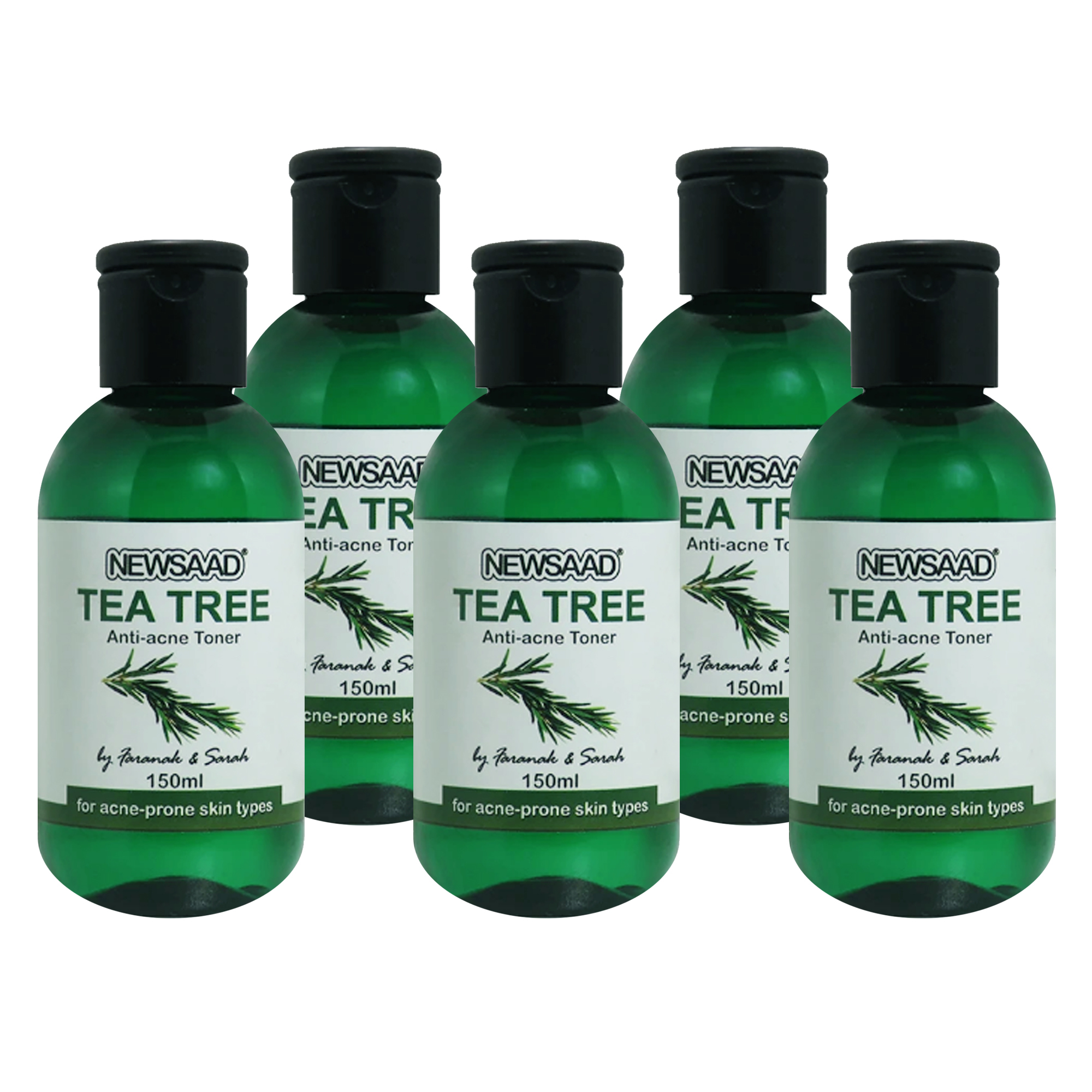 تونر پاک کننده صورت نیوساد مدل Tee Tree مناسب برای پوست آکنه ای حجم 150 میلی لیتر بسته 5 عددی