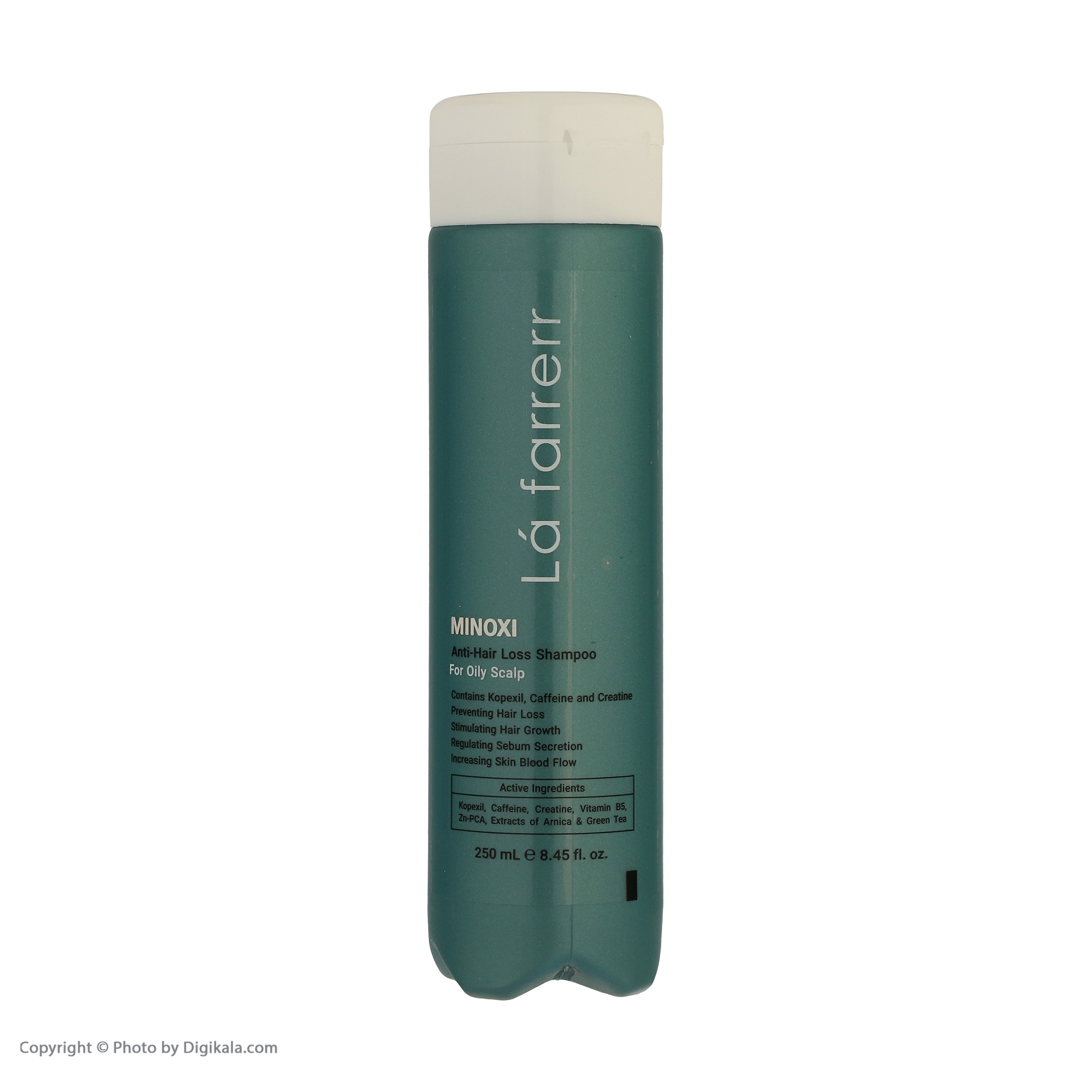 شامپو ضد ریزش مو لافارر مدل ماینوکسی مناسب موهای چرب حجم 250 میلی‌لیتر