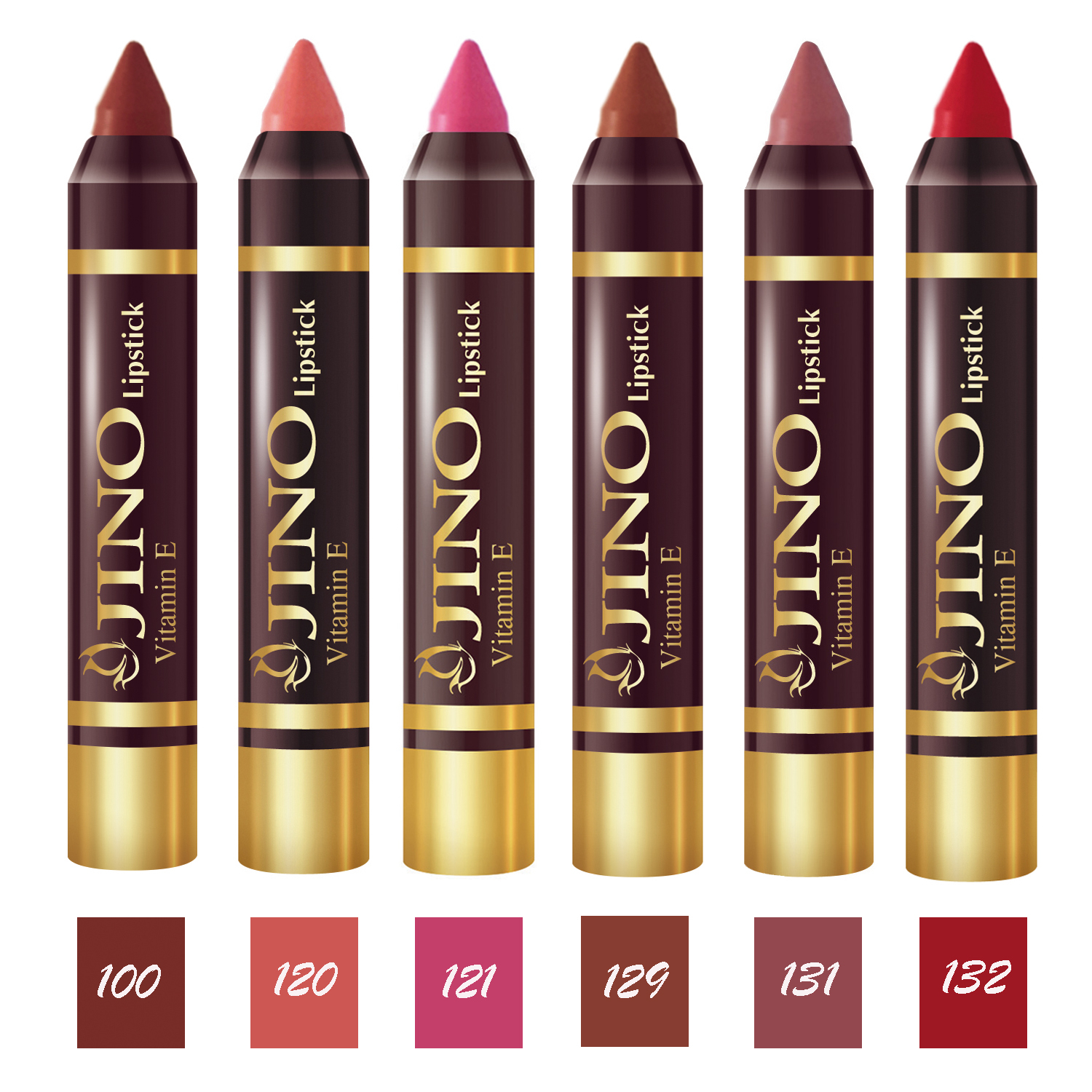 رژ لب مدادی ژینو مدل JIS1 مجموعه 6 عددی