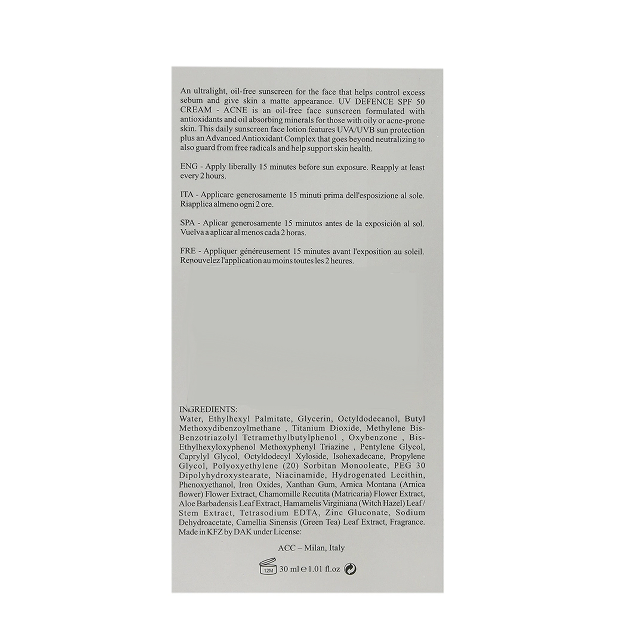 کرم ضد آفتاب رنگی مونتویا SPF 30 مدل LB DEFENCE ‌محافظ UVA ،UVB و ++++PA، ضد لک، غیر کومدون زا و دارای بافت سبک، مناسب انواع پوست‌ حجم 30 میلی‌لیتر