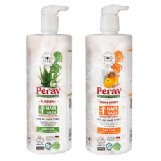 شامپو مو پراو مدل آلوئه ورا و  شیرعسل مناسب برای انواع مو وزن 1000 گرم بسته 2 عددی