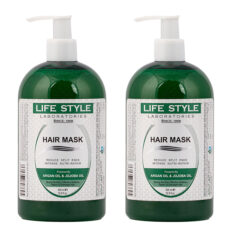 ماسک مو لایف استایل مدل ARGAN مناسب برای انواع مو حجم 500 میلی لیتر مجموعه دو عددی