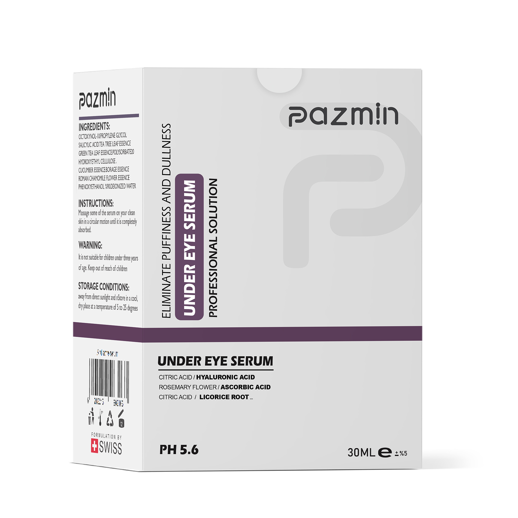 سرم دور چشم پازمین مدل جوان ساز حجم 30 میلی لیتر