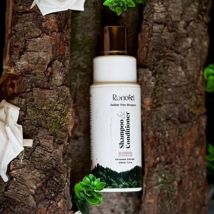 شامپو و نرم کننده مو رونوفل مدل کراتین مناسب مو معمولی و خشک حجم 250 میلی لیتر