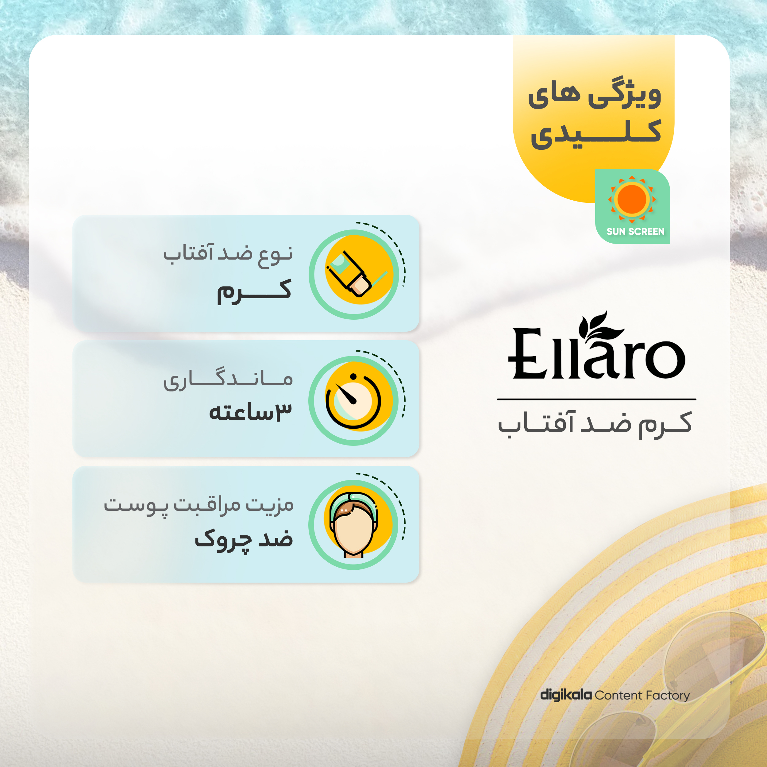 کرم ضد آفتاب رنگی الارو مدل SPF50 محافظ UVA ،UVB، ضد چروک، مناسب انواع پوست تحت لیسانس حجم 50 میلیلیتر