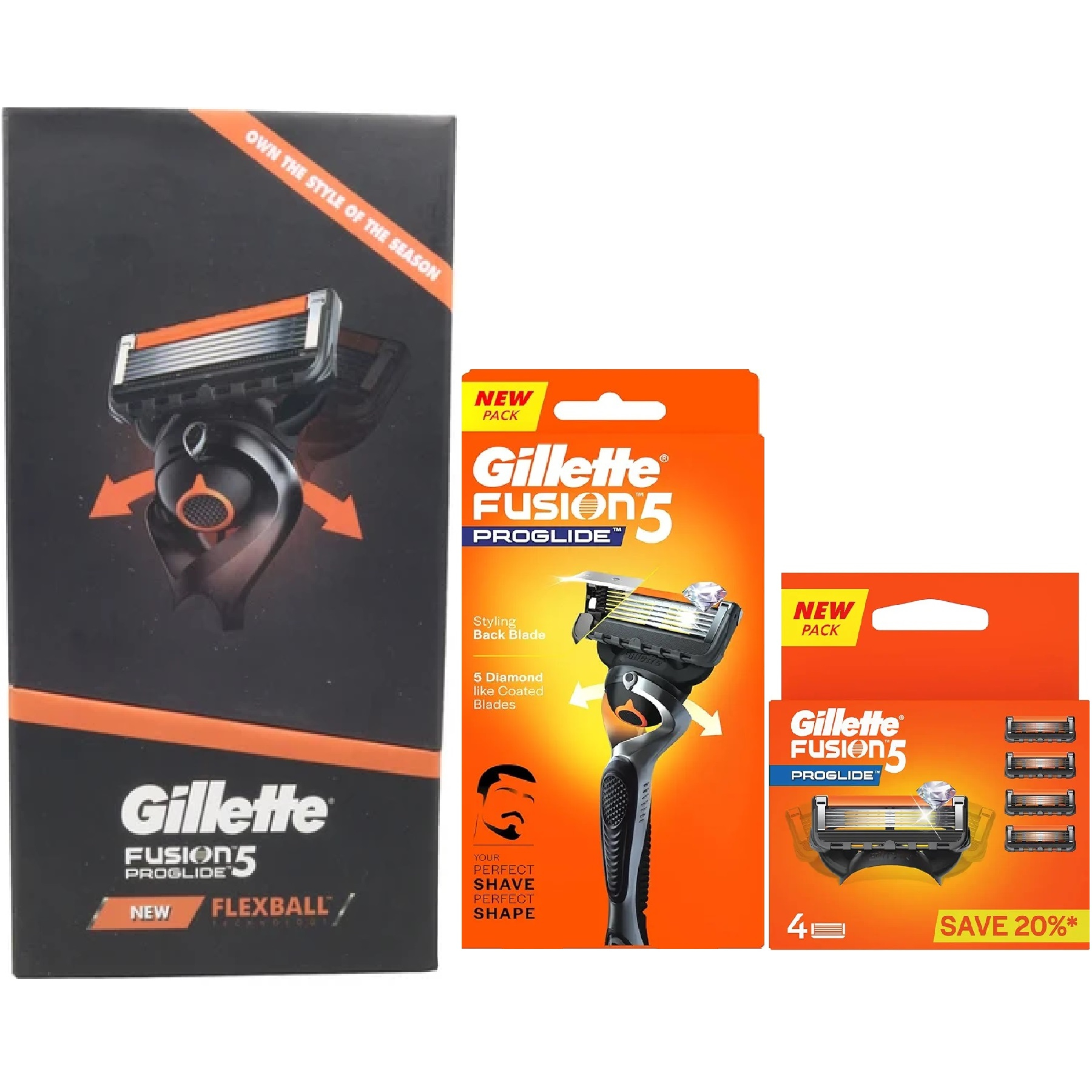 خود تراش ژیلت مدل FUSION 5 PROGLIDE FLEXBALL به همراه تیغ یدک بسته 4 عددی