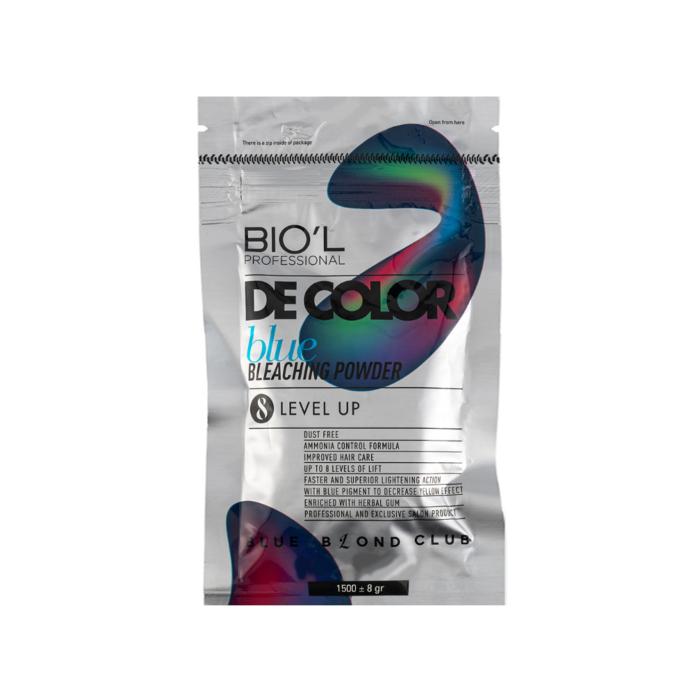 پودر دکلره بیول مدل 1500 وزن 1500 گرم رنگ آبی