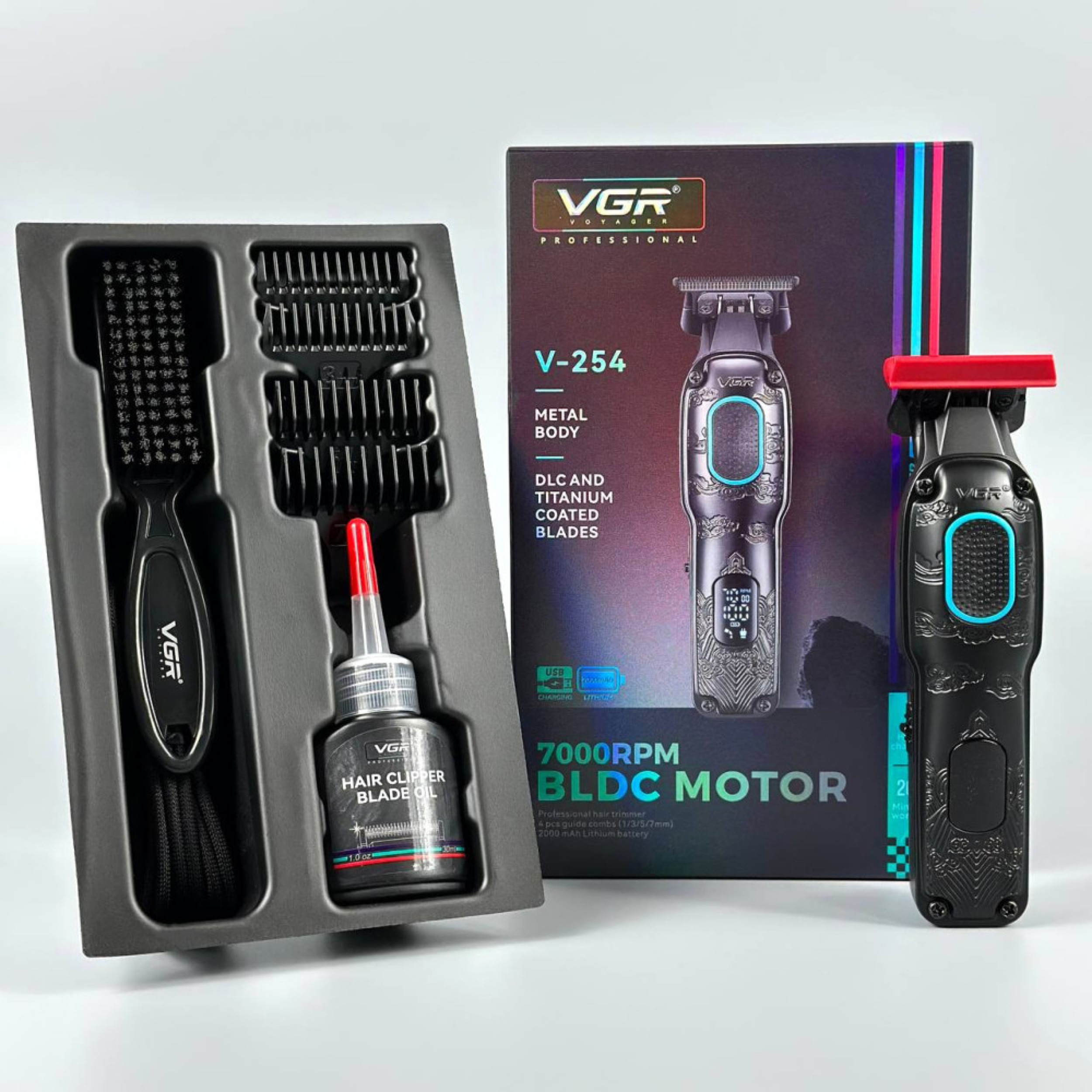 ماشین اصلاح موی سر و صورت شارژی وی جی ار مدل v-254