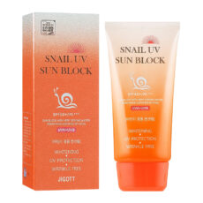 کرم ضد آفتاب بدون رنگ جیگوت SPF 50 مدل حلزون ‌مناسب انواع پوست حجم 50 میلی‌لیتر