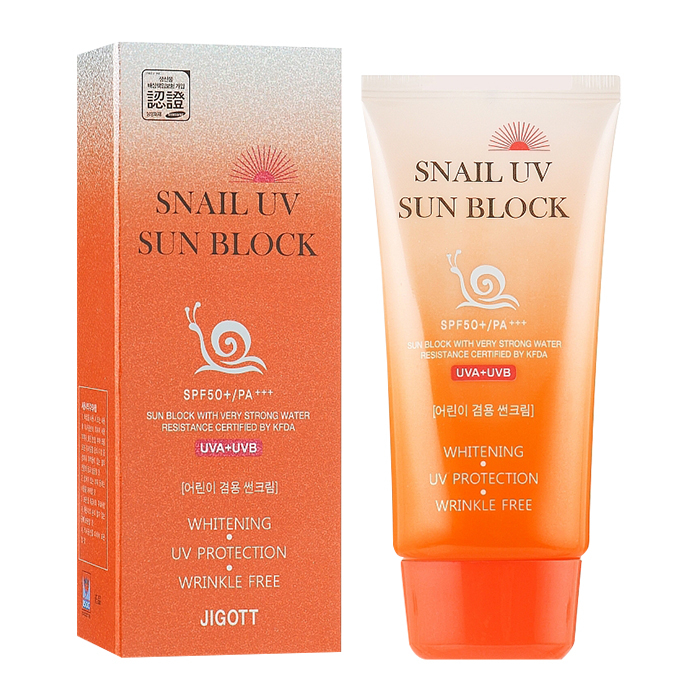 کرم ضد آفتاب بدون رنگ جیگوت SPF 50 مدل حلزون ‌مناسب انواع پوست حجم 50 میلی‌لیتر