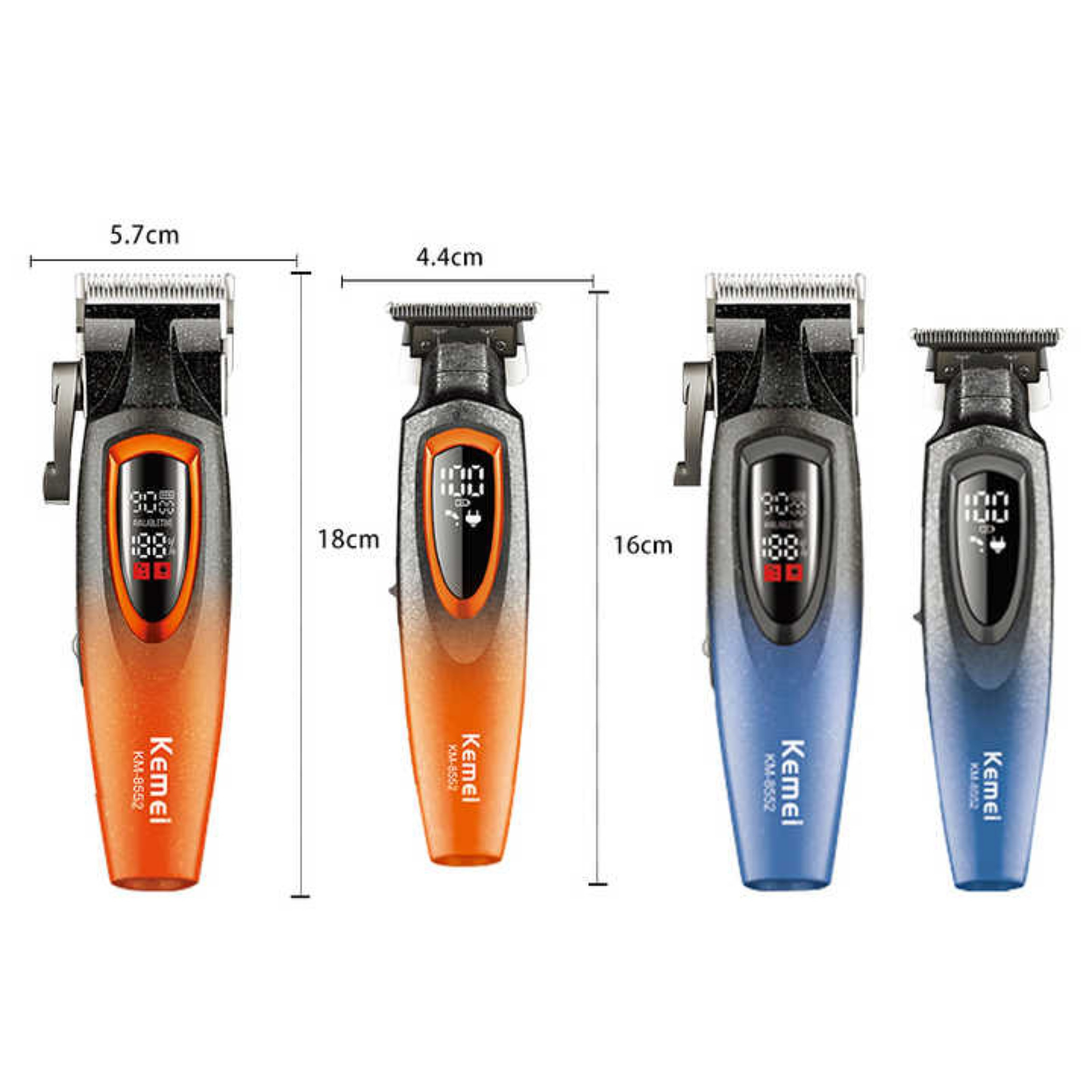 ماشین اصلاح موی سر و صورت شارژی کیمی مدل KM-8552 & KM-8553 مجموعه 2 عددی