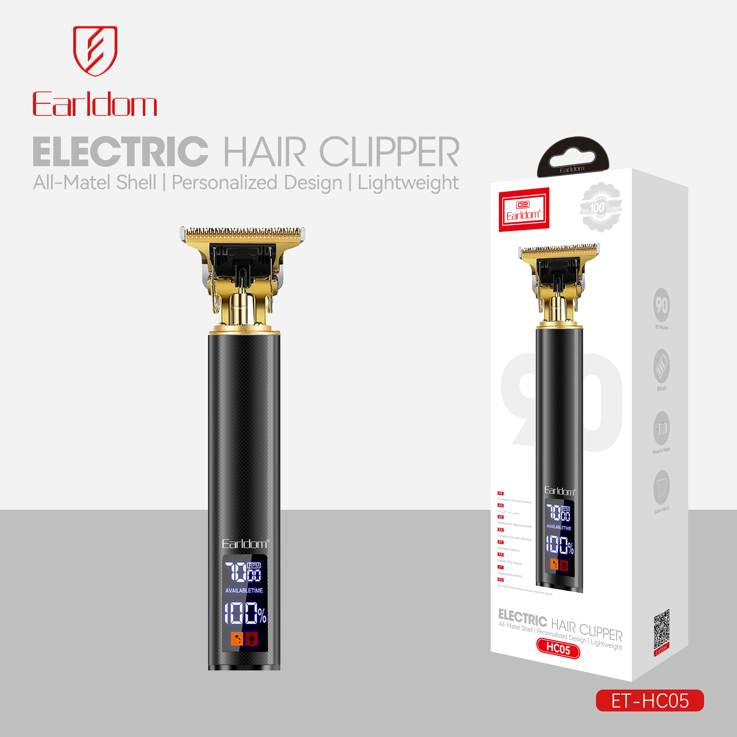 ماشین اصلاح موی سر و صورت شارژی ارلدام مدل HAIR CLIPPER HC05