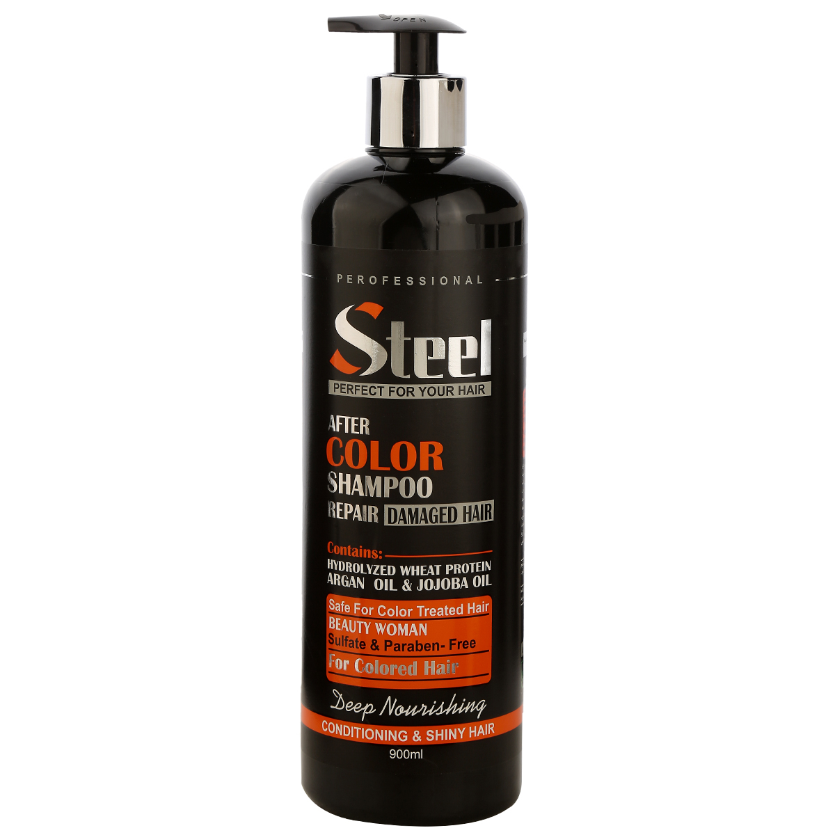 شامپو تثبیت کننده رنگ مو استیل مدل بدون سولفات حجم 900 میلی لیتر