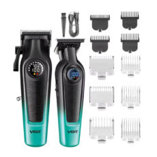 ماشین اصلاح موی سر و صورت شارژی وی جی ار مدل V-196&996 مجموعه دو عددی