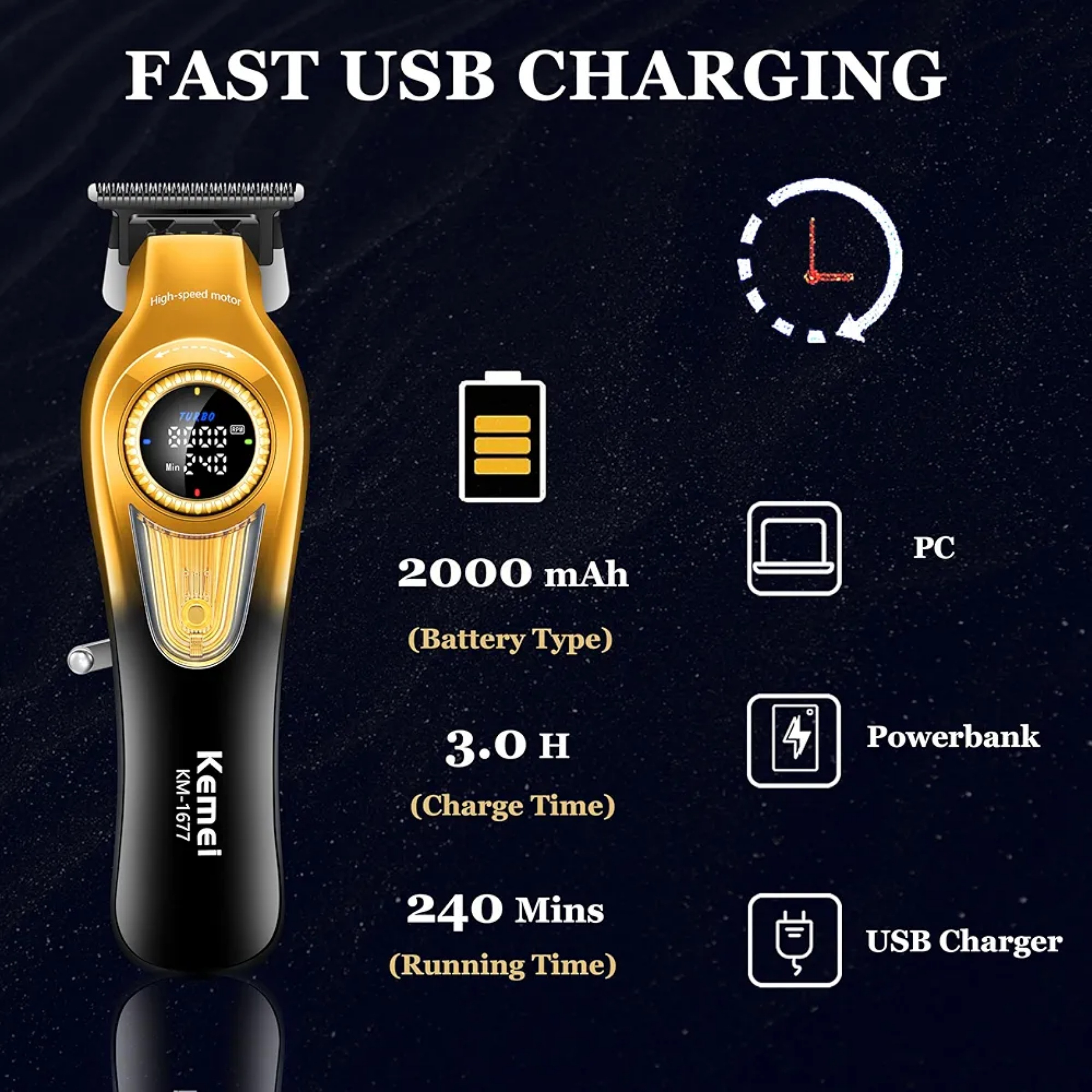 ماشین اصلاح موی سر و صورت کیمی مدل km-1677