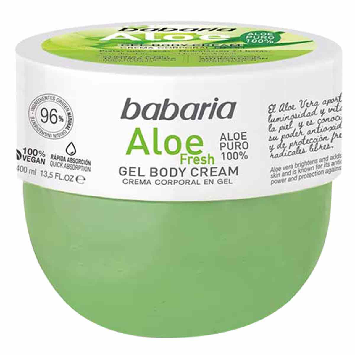 کرم ژل بدن باباریا مدل آلوِئه ورا  حجم 400 میلی لیتر