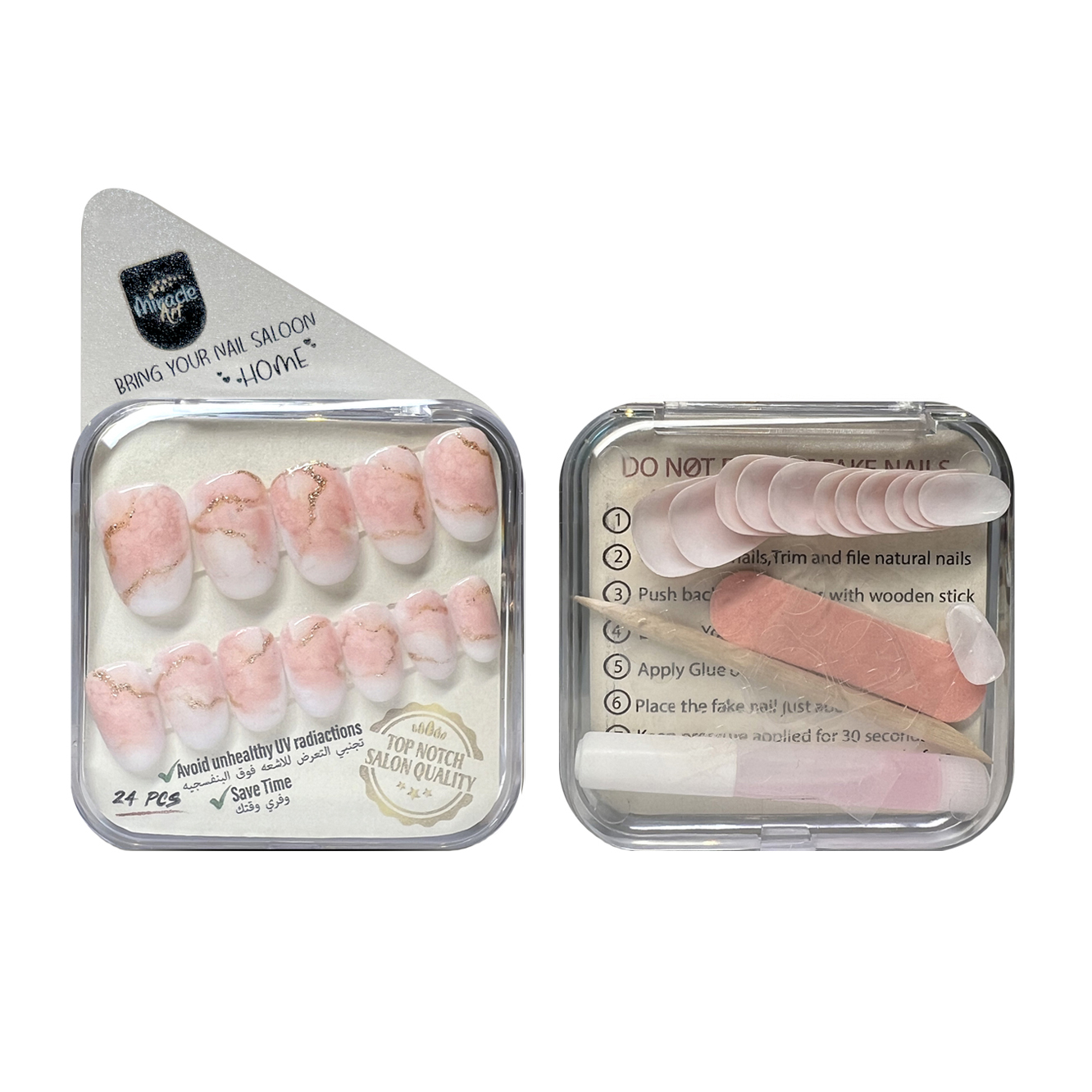 ناخن مصنوعی میراکل آرت کد R24004 بسته 24 عددی