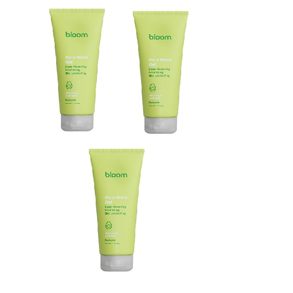 ژل شستشو صورت بلوم مدل آووکادو مناسب برای پوست خشک حجم 200 میلی لیتربسته 3 عددی
