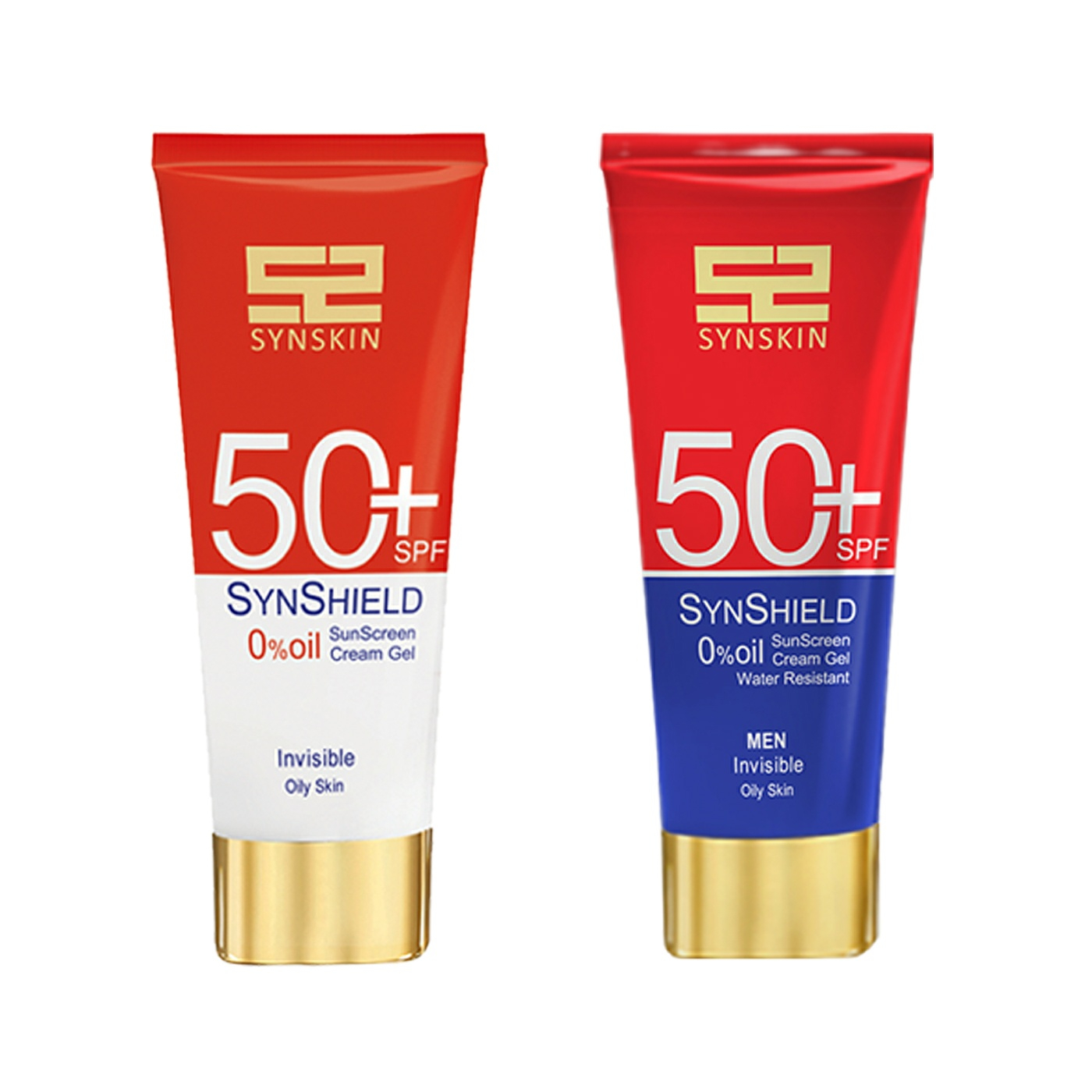 ژل کرم ضدآفتاب بی‌رنگ ساین اسکین SPF50 مدل ساین شیلد، مناسب پوست‌های چرب، حجم 50 میلی‌لیتر به همراه کرم ژل ضدآفتاب آقایان مدل ساین شیلد