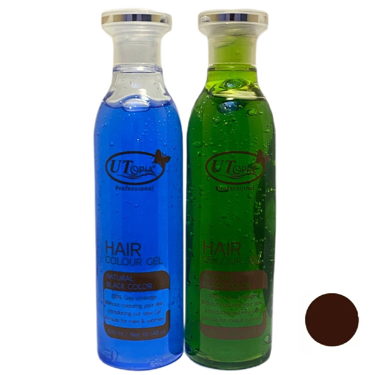 ژل رنگ مو اتوپیا مدل 2X حجم 600 میلی لیتر رنگ قهوه ای بسته 2 عددی